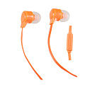 Проводные стерео наушники мини с микрофоном Perfeo HANDY (оранжевый/1.2 м/вставные вкладыши/20 - 20000Гц)