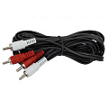 Кабель соединительный audio M(2xRCA)-M(2xRCA) 3м. VCOM (черный/Без фильтров/хромир.конт./пакет) 