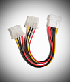Кабель разветвитель MOLEX M-F(x2) 18см. PowerExpert (черный/Без фильтров/медн.конт./пакет) 