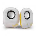 Колонки 2.0 CBR S23 Yellow (6Вт/белый+желтый/пластик)