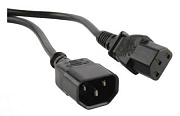 Кабель удлинитель питание EURO M-F 1.8м. Ningbo (черный/Без фильтров/конт.анод.алюм./пакет) 